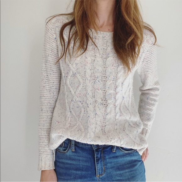 Sonoma Sweaters - ✨Cable Knit Speckled Confetti Pullover Sweater